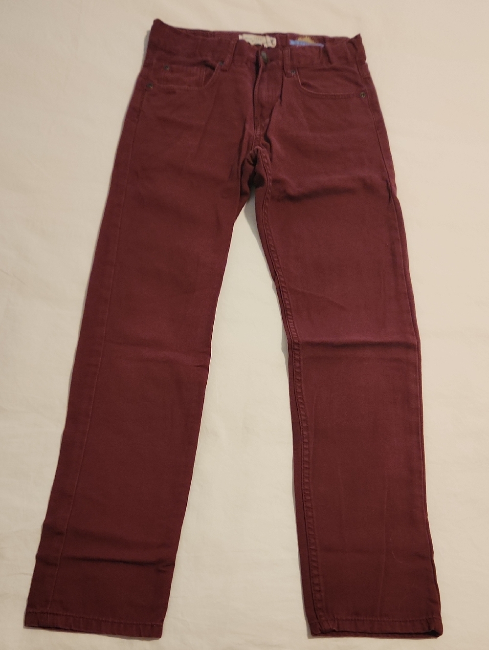 L.O.G.G. By H&M boys casual pant adjustable waist Burgundy
